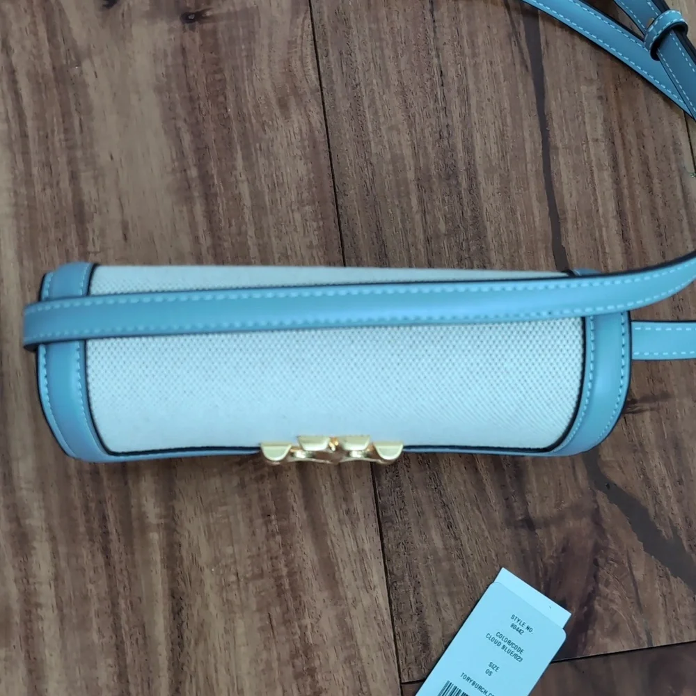 Tory Burch Cloud Blue Eleanor Crossbody + Dust Bag + Gift Bag Nwt ❤️ - Picture 9 of 12